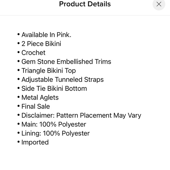 FASHION NOVA CROCHET BIKINI - Picture 4 of 4